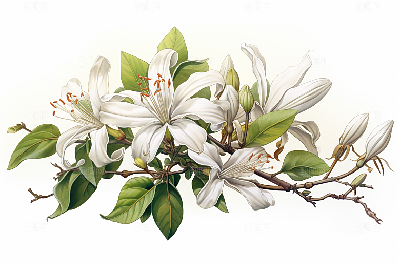 金银花中医中草药插画