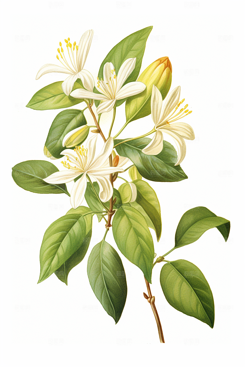 金银花健康中药材插画