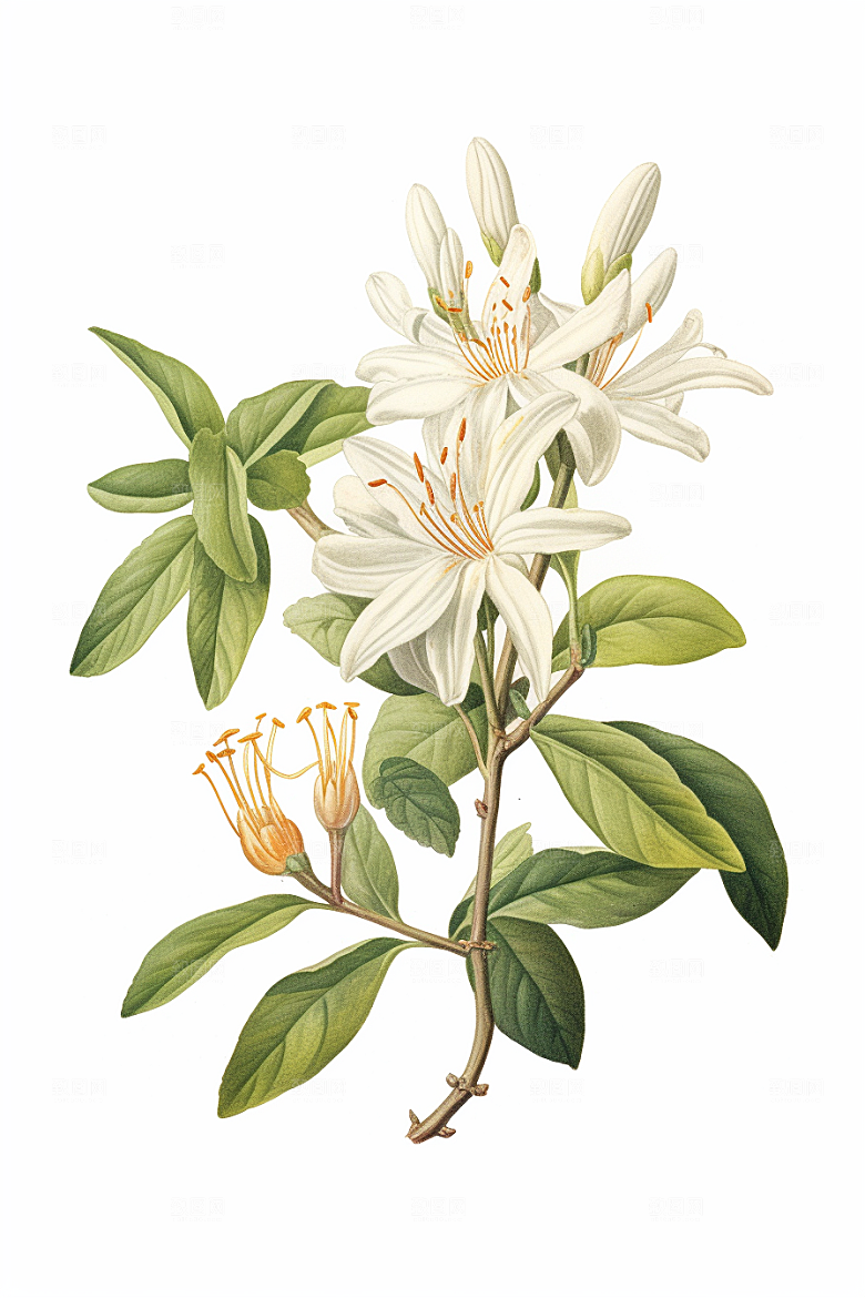 金银花中药材中医插画
