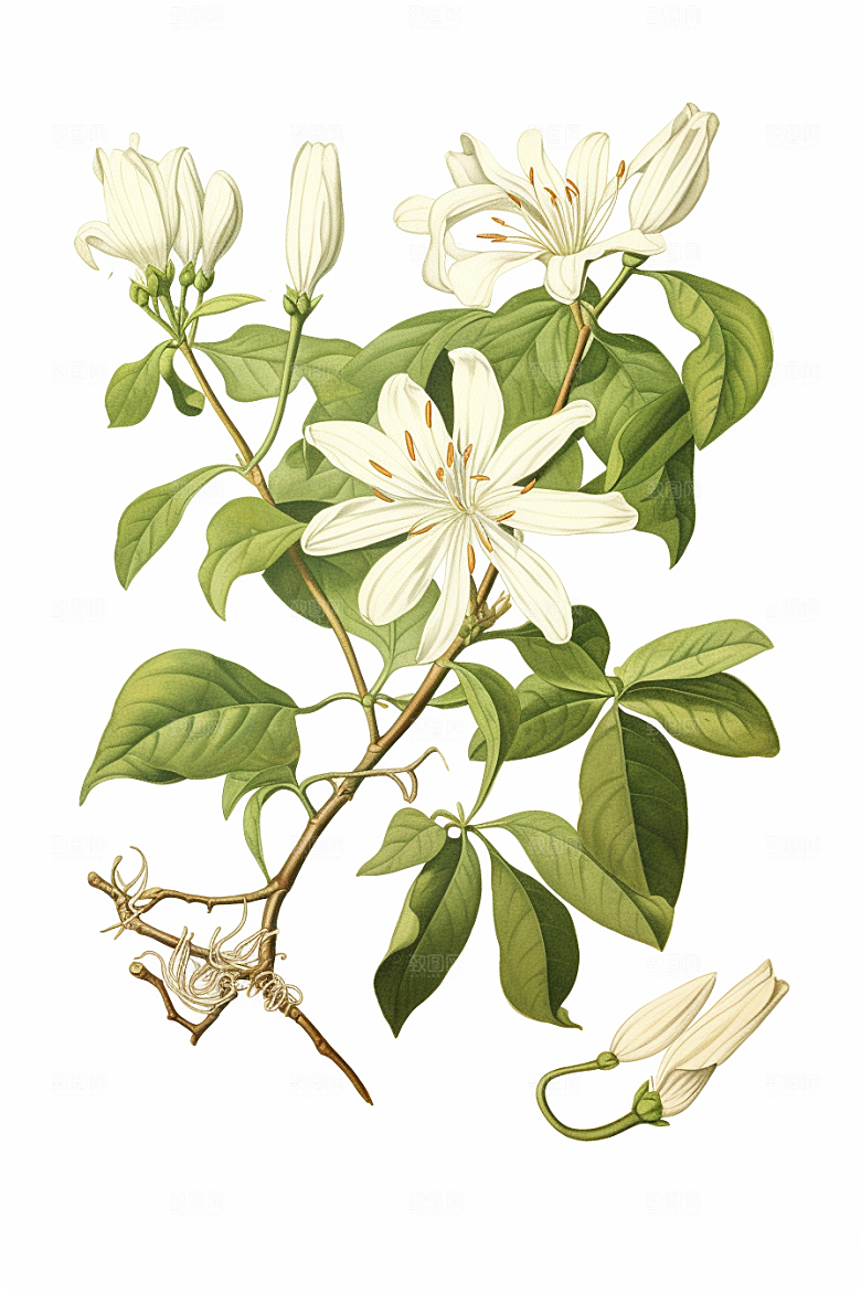 金银花医学医疗插画