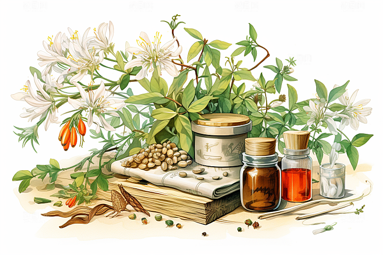 金银花健康医疗插画