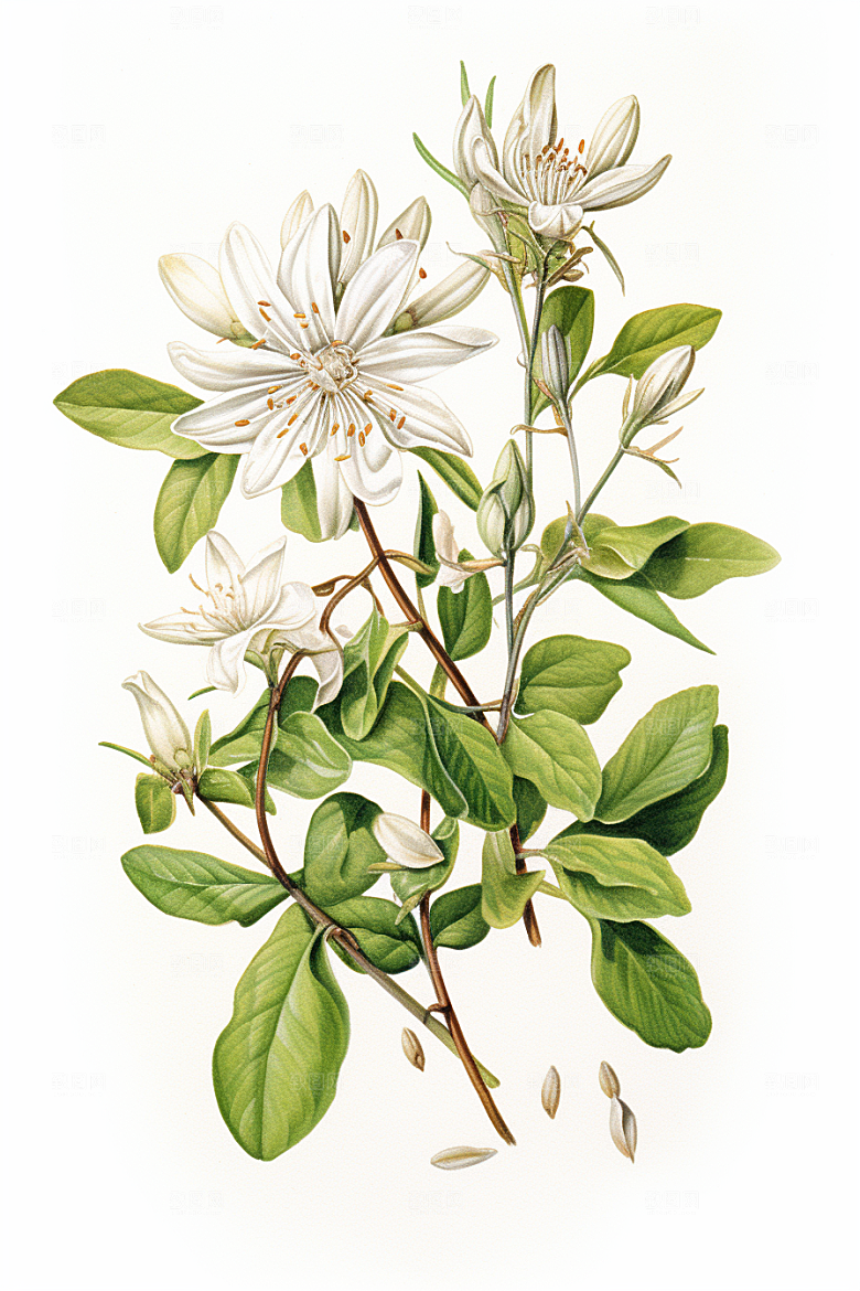 金银花医疗养生插画