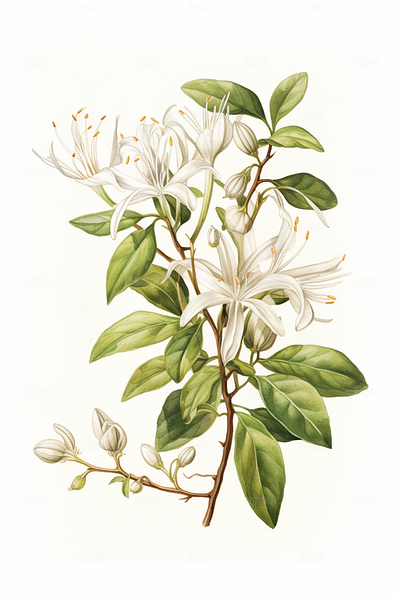 金银花健康中药材插画