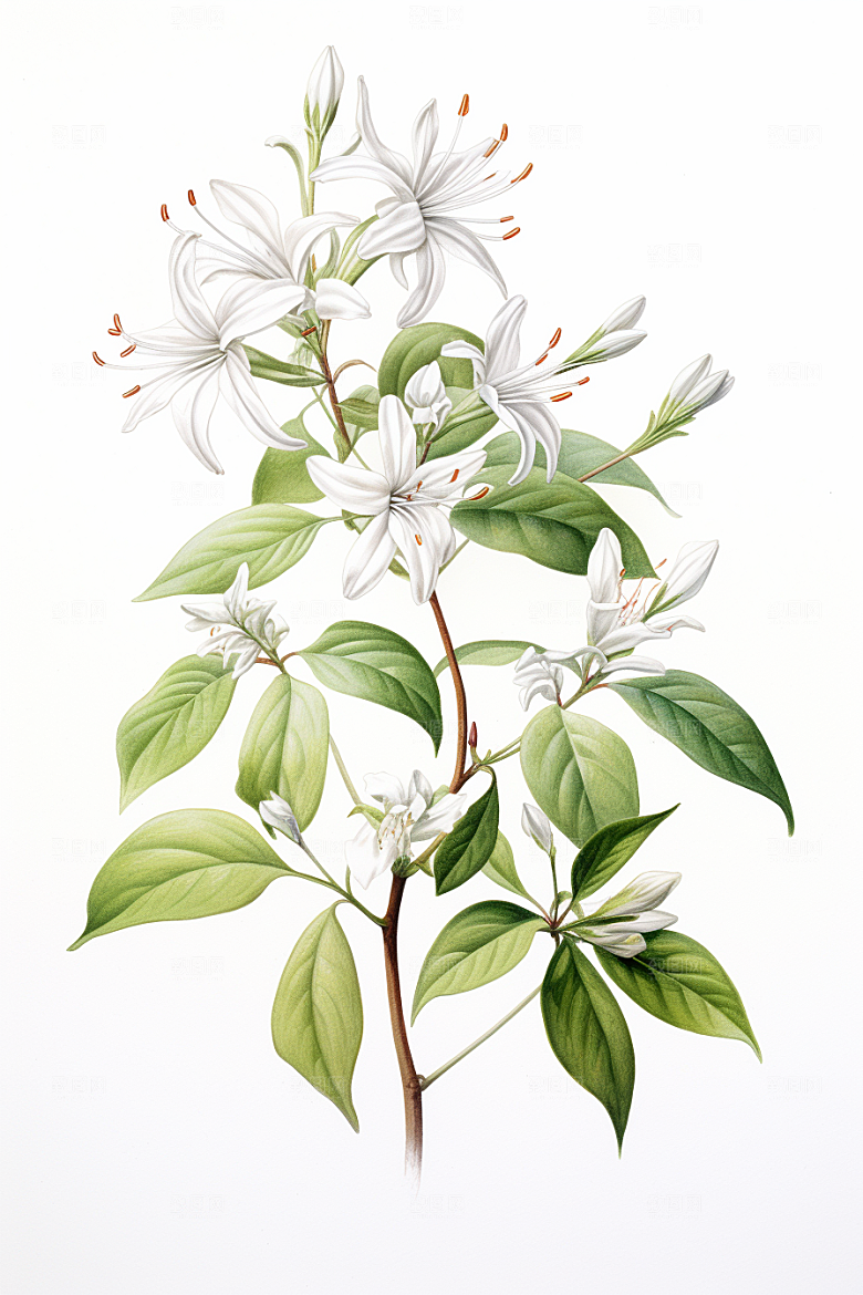 金银花中草药医疗插画