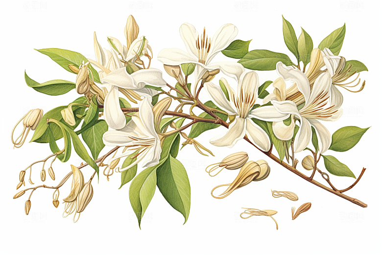 金银花医疗中医插画