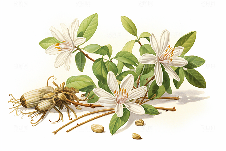 金银花健康医学插画