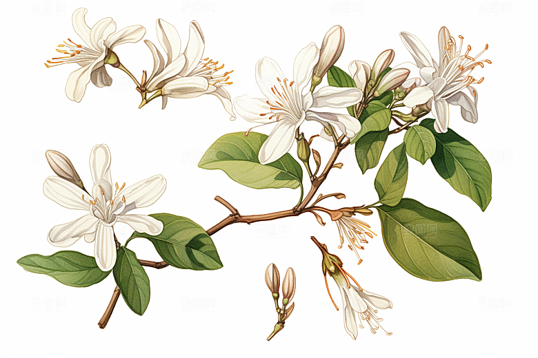 金银花养生中草药插画