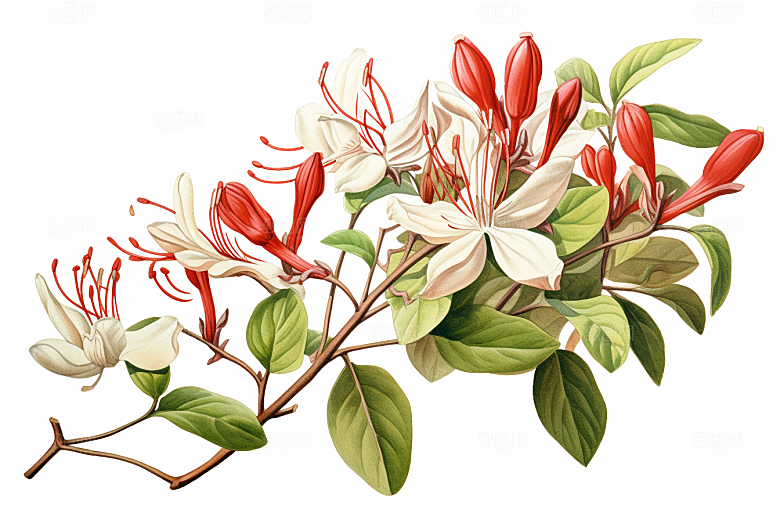 金银花医学健康插画