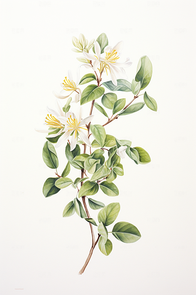 金银花保健养生插画