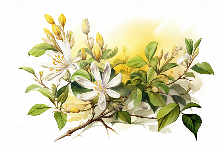 金银花中草药中医插画