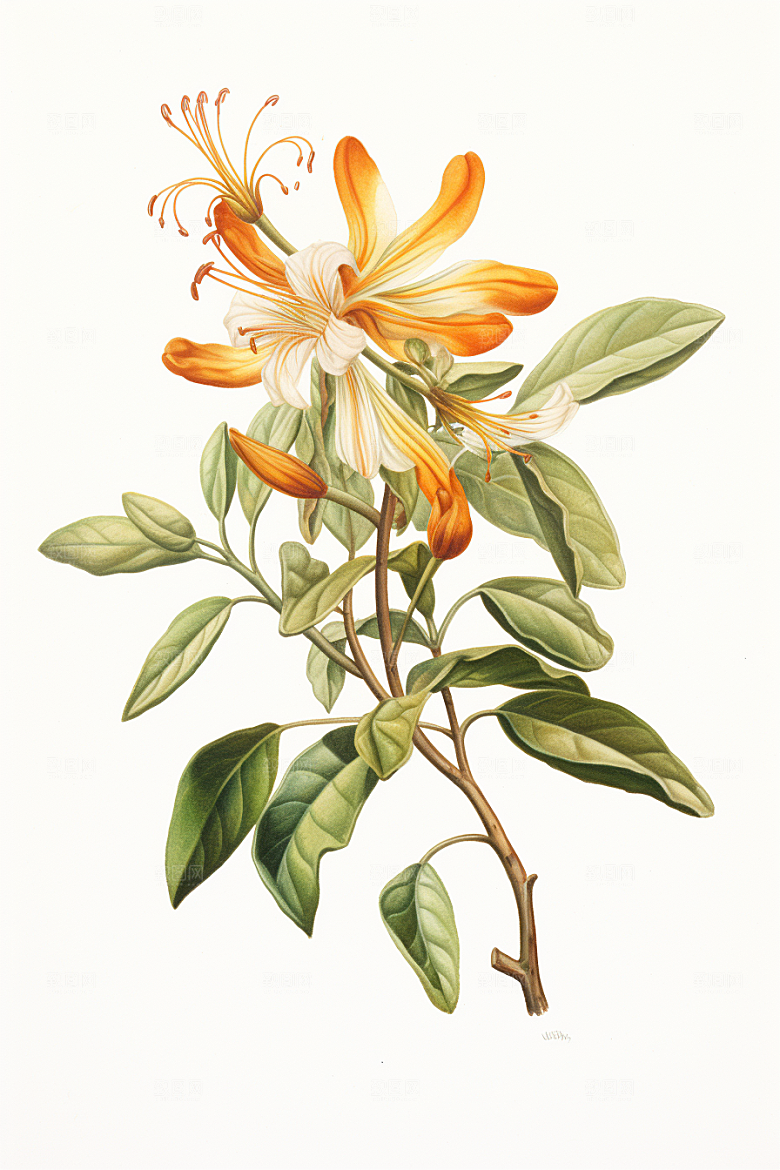 金银花医学医疗插画