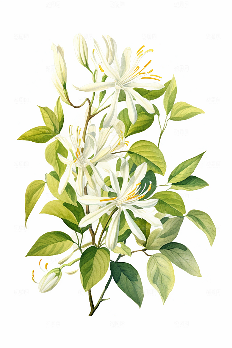 金银花健康植物插画