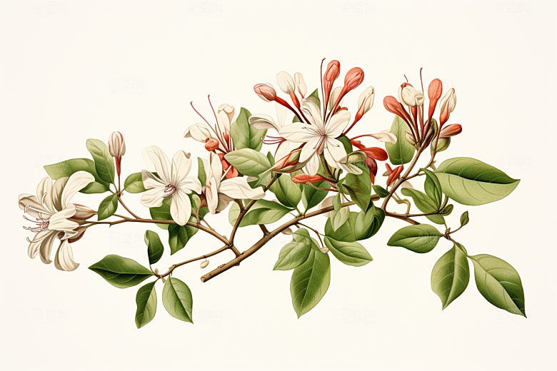 金银花健康中医插画