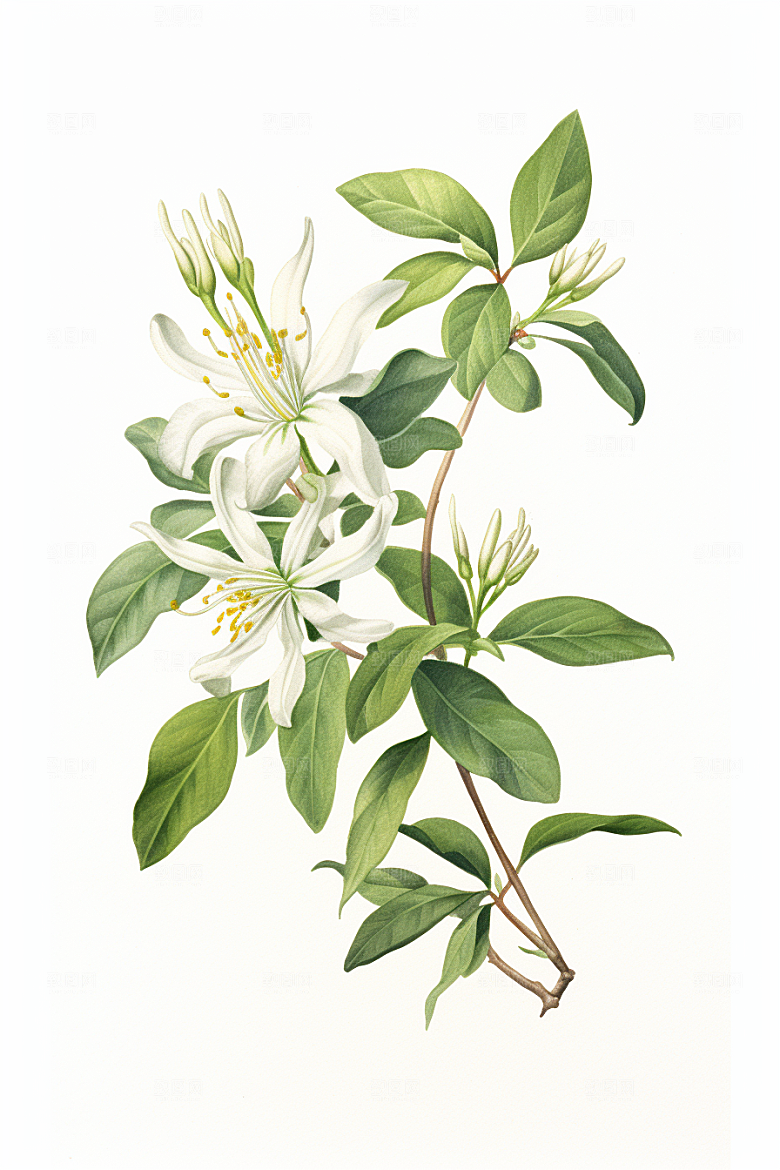 金银花中医医疗插画