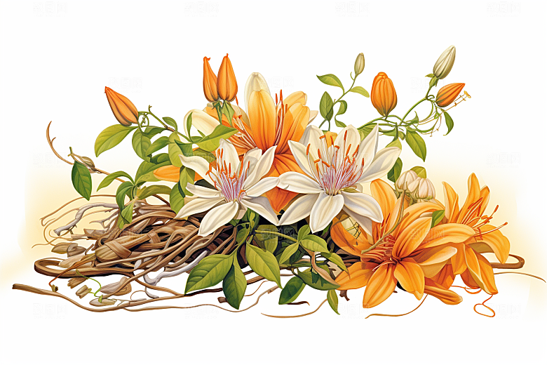 金银花医疗医学插画