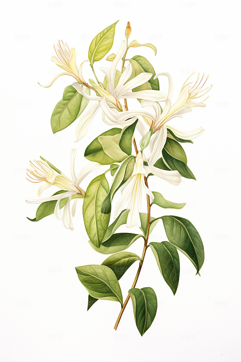 金银花健康中药材插画
