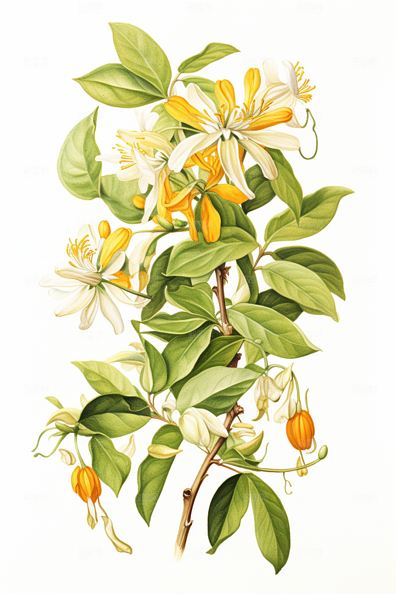 金银花医学医疗插画
