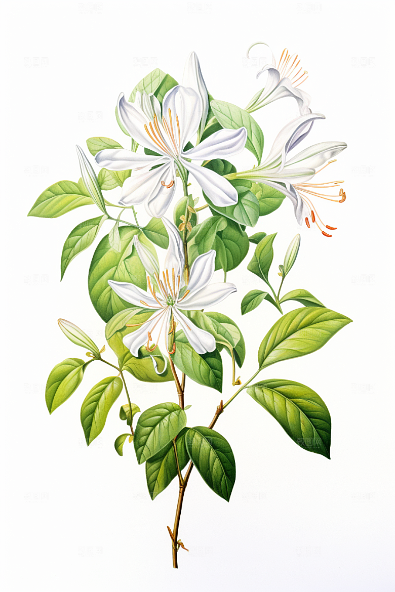 金银花健康中药材插画