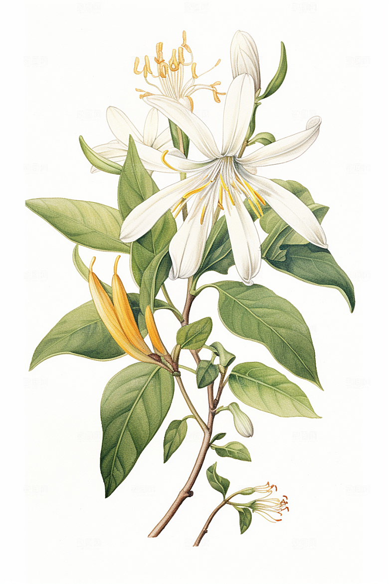 金银花健康医疗插画