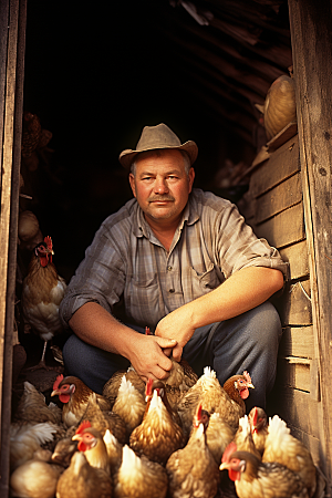 养鸡场农业养殖饲养摄影图
