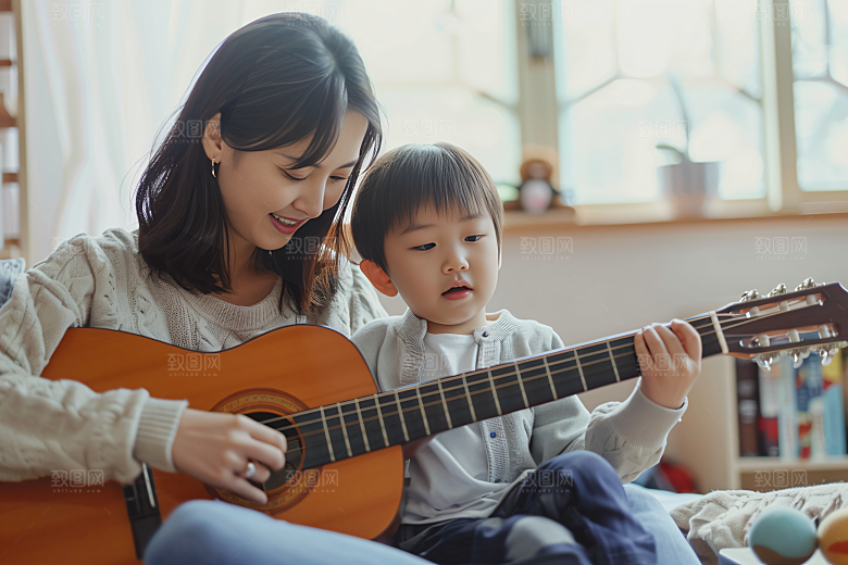 吉他培训音乐课学生摄影图