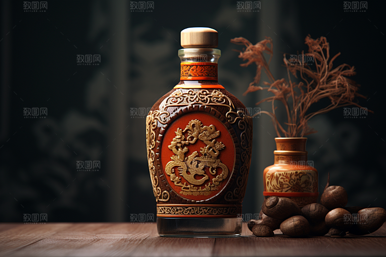 美酒饮品酒壶效果图