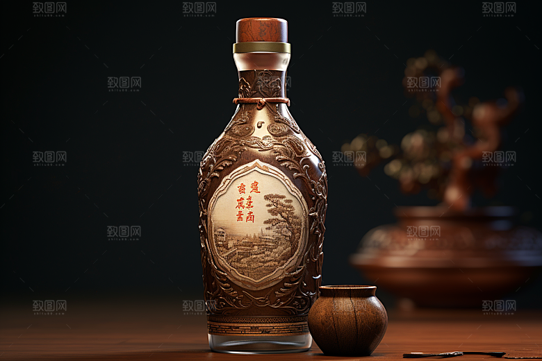 美酒清酒饮品效果图