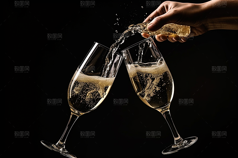 美酒畅饮酒瓶摄影图