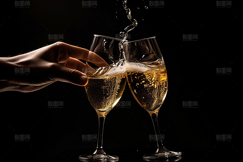 美酒酒器精致摄影图