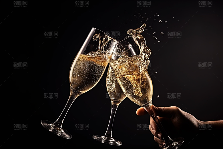 美酒酒杯酒器摄影图