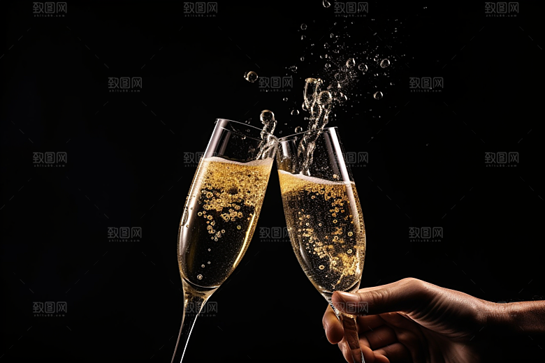 美酒酒杯饮品摄影图