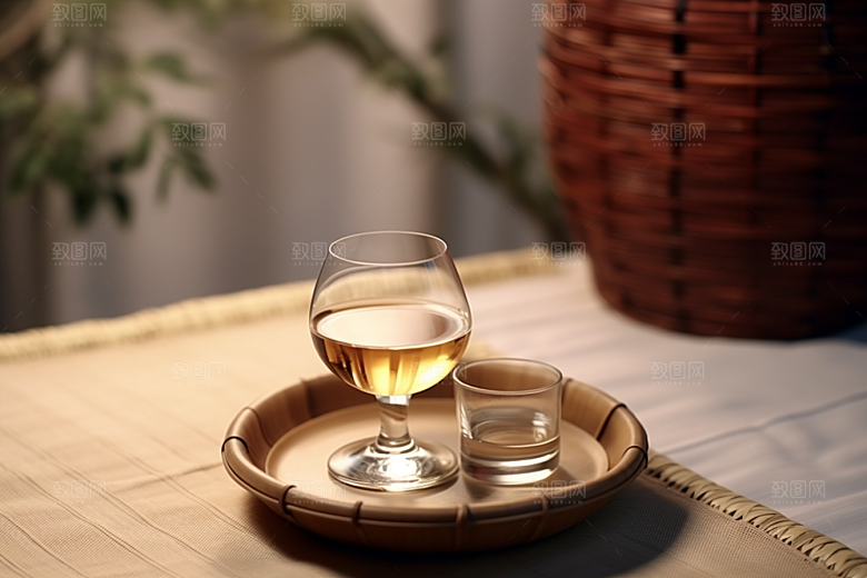 美酒酒具精致摄影图