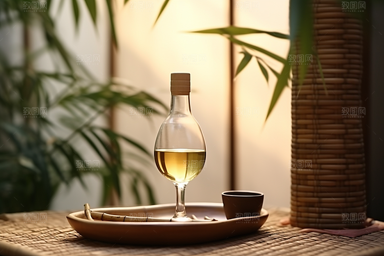 美酒畅饮酒瓶摄影图