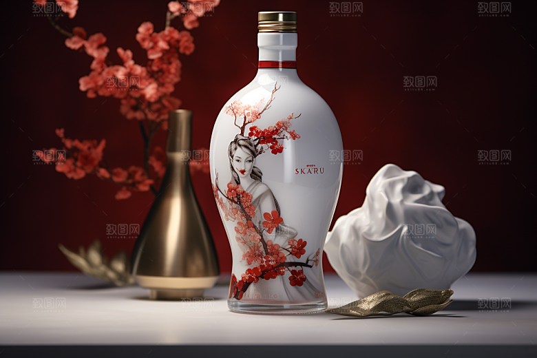 美酒畅饮酒器摄影图
