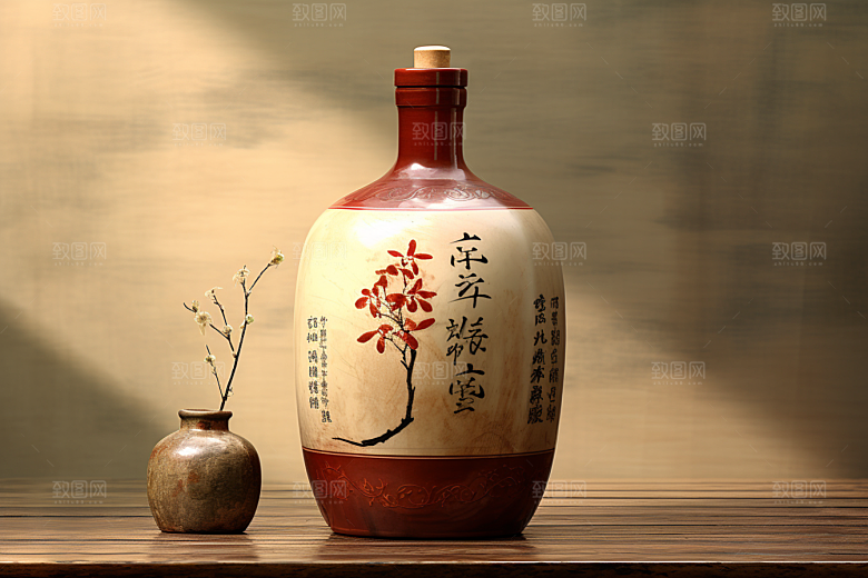 美酒酒具精致摄影图