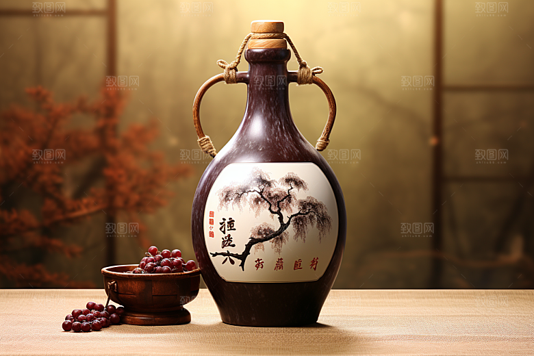 美酒酒杯酒具摄影图