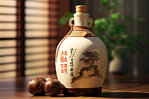 美酒酒瓶畅饮摄影图