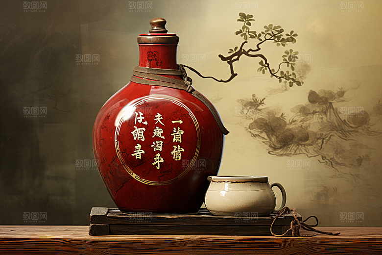 美酒酒器畅饮摄影图