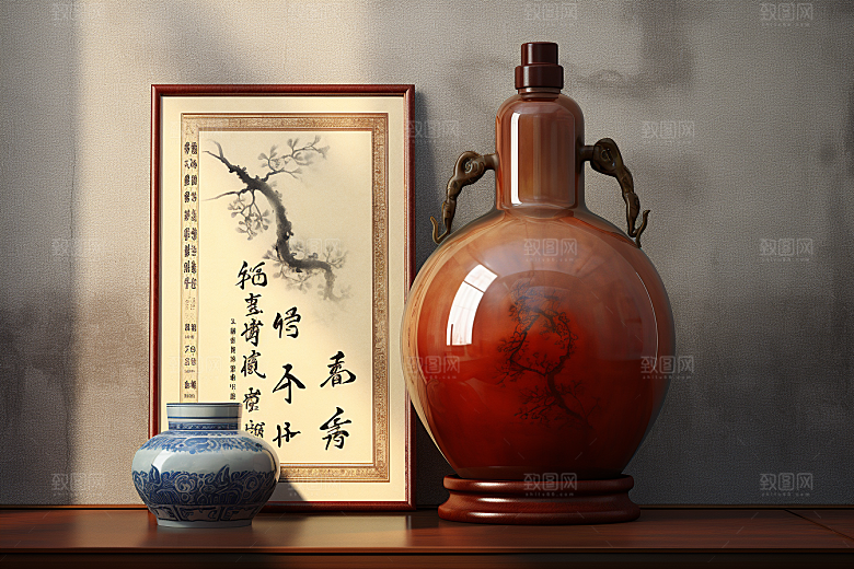 美酒精致畅饮摄影图