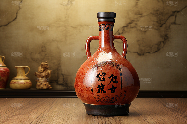美酒酒器畅饮摄影图