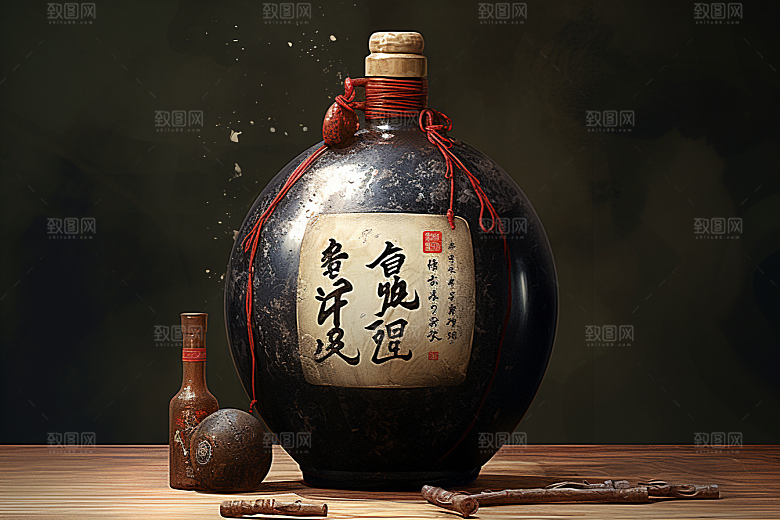 美酒精致酒器摄影图