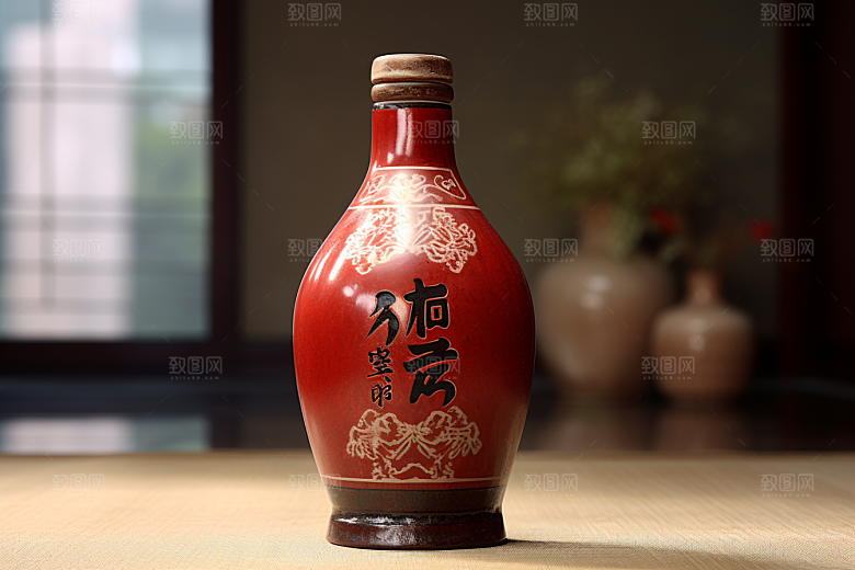 美酒精致酒瓶摄影图