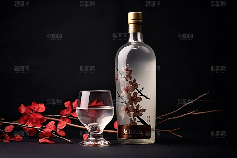 美酒品酒酒器摄影图