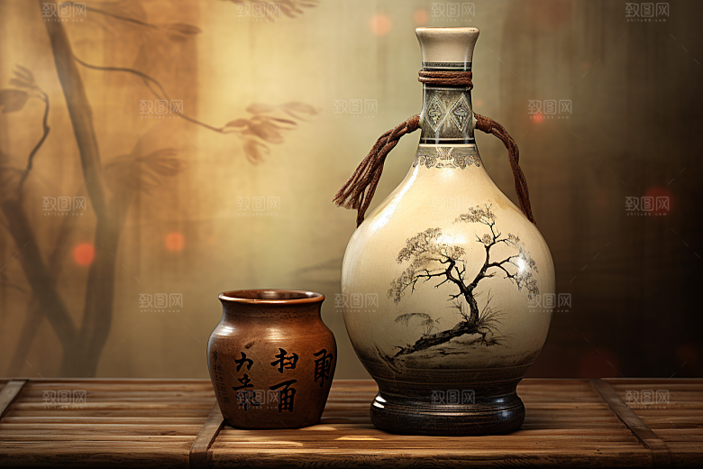 美酒酒杯品酒摄影图