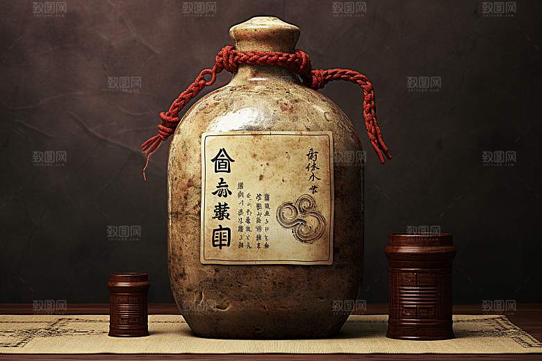 美酒饮品酒瓶摄影图