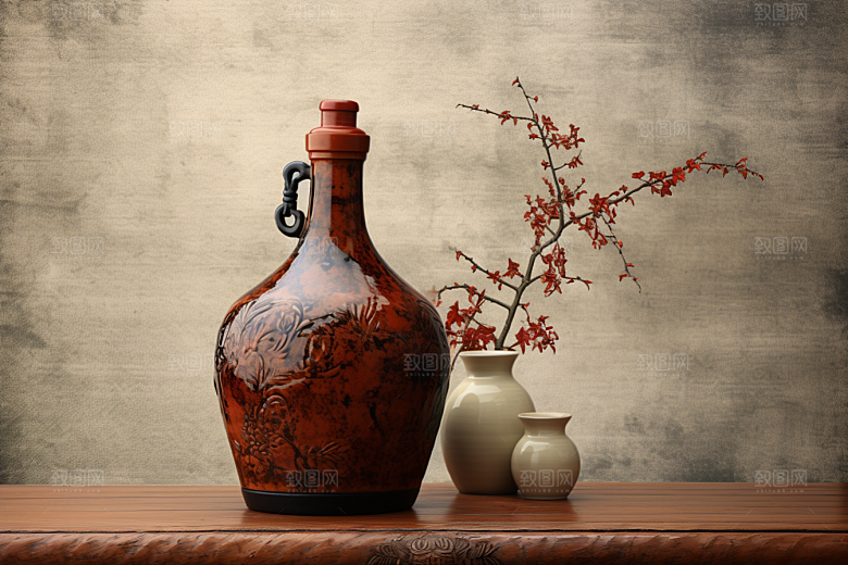 美酒畅饮高清摄影图