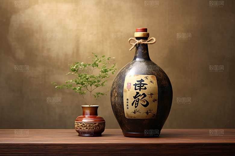 美酒品酒畅饮摄影图
