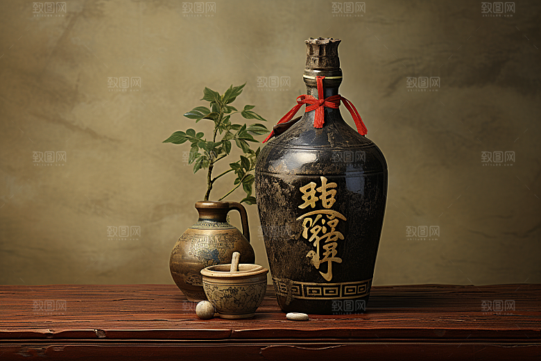 美酒酒器酒瓶摄影图