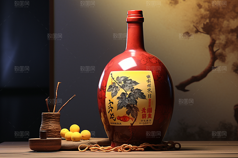 美酒酒瓶酒具摄影图