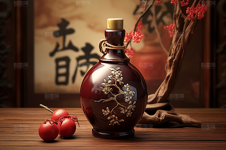 美酒酒具酒杯摄影图